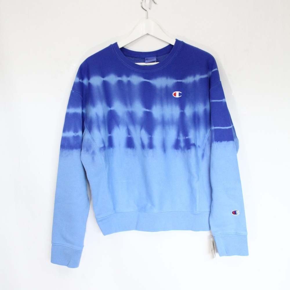 Champion Reverse Weave Sweatshirt NEW Women Tie Dye Top Logo Medium